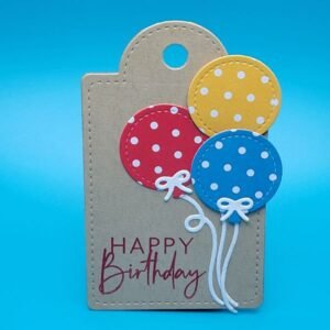 Happy Birthday Balloons Gift Tag Image