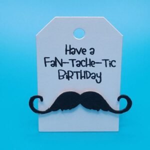 Fan-Tache-Tic Mustache Birthday Gift Tag Image