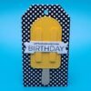 Yellow Popsicles Black Birthday Gift Tag Image