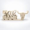 Personalized Namelet name plate with Bull Skull SideKick