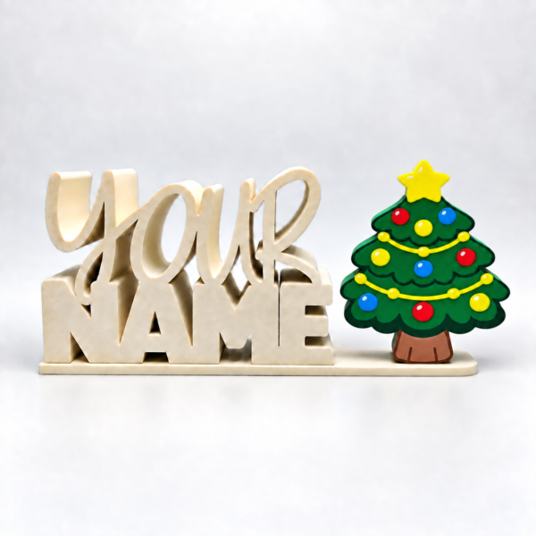 Personalized Namelet name plate with Christmas Tree