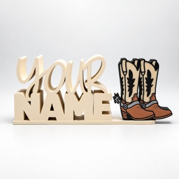 Personalized Namelet name plate with cowboy boots SideKick