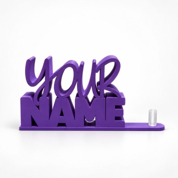 Purple Personalized Namelet name plate desk sign with interchangeable SideKick holder