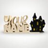 Personalized Namelet name plate with Haunted House SideKick