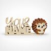 Personalized Namelet name plate with Hedgehog Sidekick