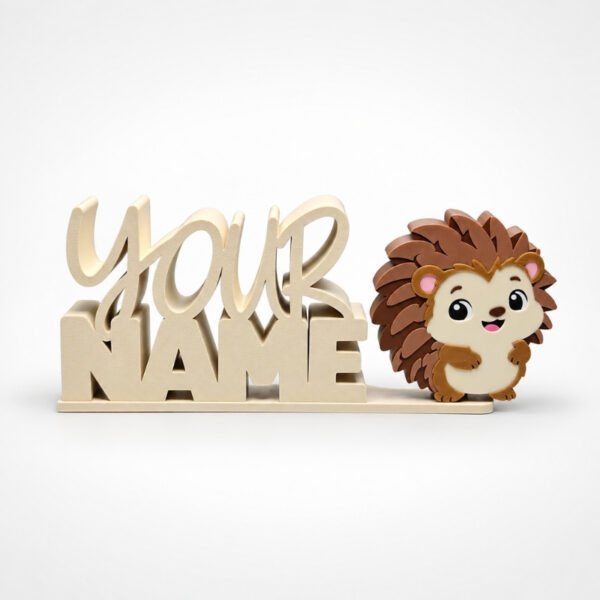 Personalized Namelet name plate with Hedgehog Sidekick