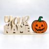 Personalized Namelet name plate with jack-o-lantern sidekick