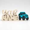 Personalized Namelet name plate with turquoise Off-Road 4x4 SideKick