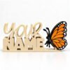 Personalized Namelet name plate with Orange Butterfly SideKick
