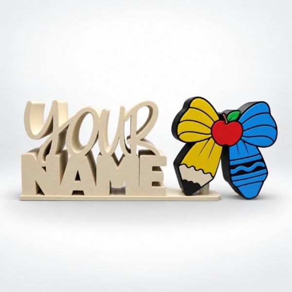 Personalized Namelet name plate with Pencil Crayon Bow