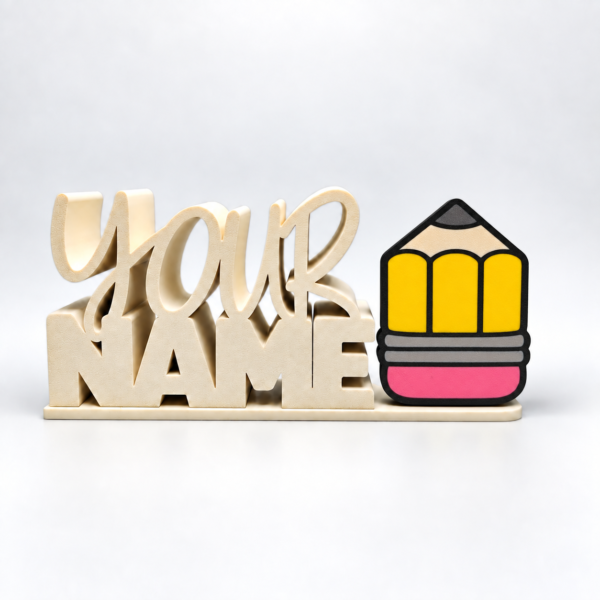Personalized Namelet name plate with chunky pencil