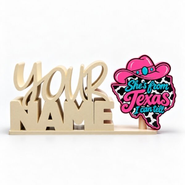 Personalized Namelet name plate with Texas Girl SideKick
