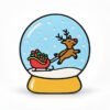 Reindeer Snow Globe for personalized Namelet name plate