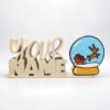 Personalized Namelet name plate with Reindeer Snow Globe