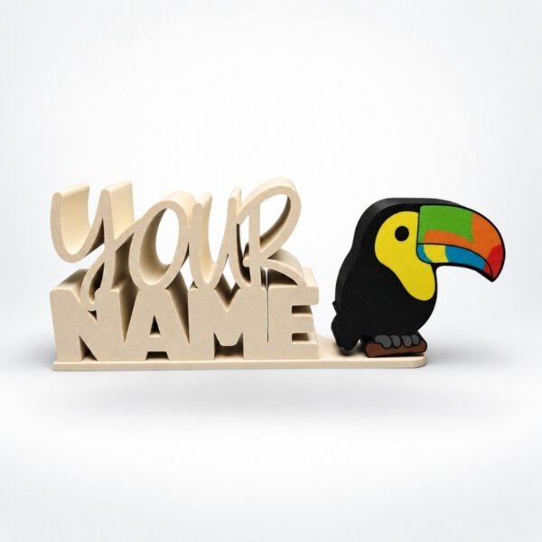 Personalized Namelet name plate with Toucan SideKick