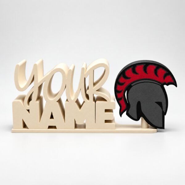 Personalized Namelet name plate with Trojan helmet SideKick