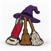 Witch Brooms Sidekick for personalized Namelet name plate