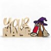 Personalized Namelet name plate with Witch Brooms Sidekick