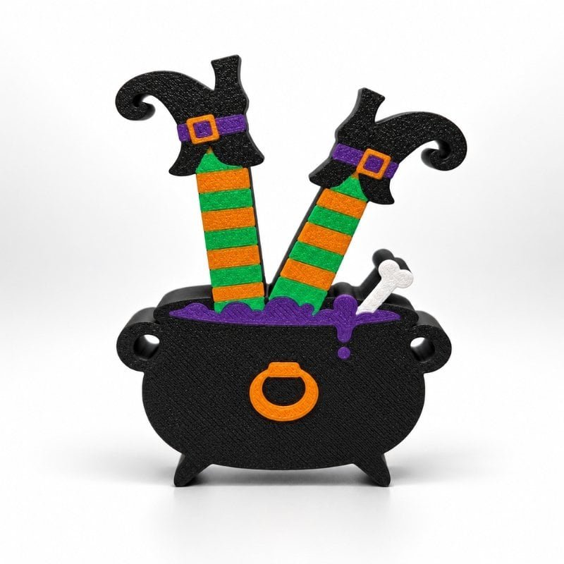 Witch legs cauldron SideKick for personalized Halloween Namelet name plate