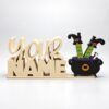 Personalized Namelet name plate with witch legs cauldron SideKick