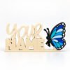 Personalized Namelet name plate with Azure Butterfly Sidekick