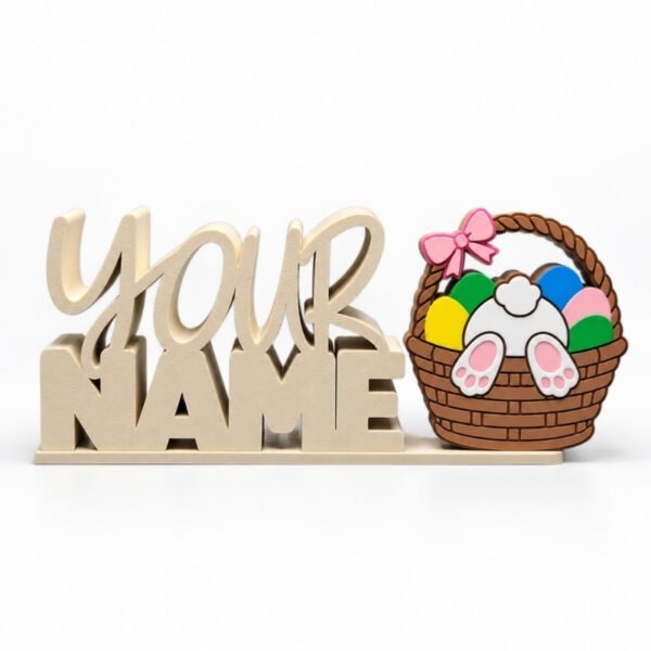 Personalized Namelet name plate with Bunny Basket SideKick