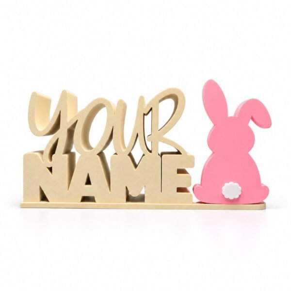 Personalized Namelet name plate with Bunny Tail Sidekick