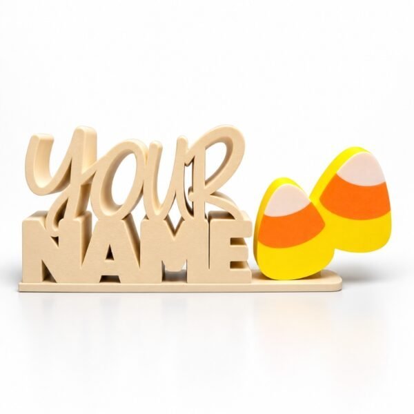 Personalized Namelet name plate with Candy Corn SideKick