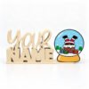 Personalized Namelet name plate with Chimney Santa Snow Globe SideKick