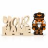 Jack-o-cracker Sidekick Jack-o-cracker Halloween SideKick featuring an orange jack-o'-lantern face, black nutcracker uniform, orange bat hat, and white beard, displayed beside a cream personalized Namelet on a white background.