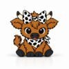 Moo-tiful Highland Cow SideKick featuring a cute brown Highland cow with a black-and-white cow print bow and bandana, designed as an interchangeable 3D printed decoration for personalized Embellish Queen Namelets.