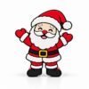 Cute Santa Claus SideKick featuring a smiling Santa with raised arms, a red Christmas suit, white beard, Santa hat, and black boots for festive holiday Namelet desk decor.