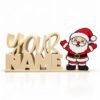 Personalized cream-colored YOUR NAME Namelet desk sign featuring the interchangeable Santa Claus SideKick with a cheerful Santa in a red suit and hat, perfect for Christmas desk decorations and holiday gifts.
