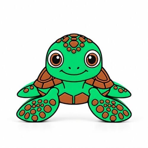 Sea Turtle SideKick Green Sea Turtle SideKick for personalized Namelet desk signs, featuring a cute smiling face, large brown eyes, brown shell accents, and spotted flippers.