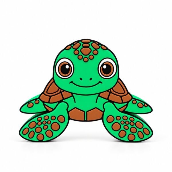 Sea Turtle SideKick Green Sea Turtle SideKick for personalized Namelet desk signs, featuring a cute smiling face, large brown eyes, brown shell accents, and spotted flippers.