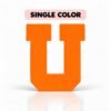 Varsity Letter SideKick Orange single-color Varsity Letter U SideKick for Embellish Queen Namelets, featuring a solid collegiate-style letter with customizable color.