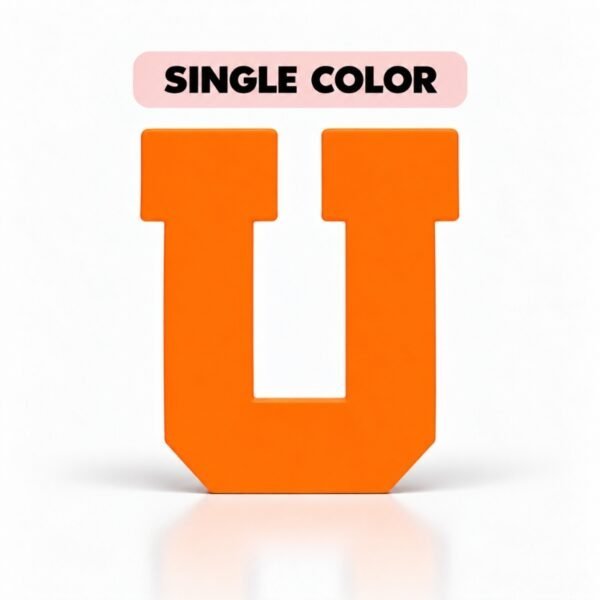 Varsity Letter SideKick Orange single-color Varsity Letter U SideKick for Embellish Queen Namelets, featuring a solid collegiate-style letter with customizable color.