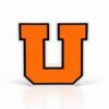 Varsity Letter SideKick Varsity Letter SideKick featuring a bold orange letter U with black and white outlines, interchangeable school spirit accessory for personalized Namelets.