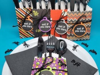 Ghoulish Silverware Sleeve Ghoulish Silverware Sleeve Image, Halloween Silverware Sleeve Image, Crafty Bech