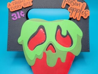 Poison Apple Bag Topper Poison Apple Bag Topper, Halloween Bag Topper, Crafty Bech, Halloween Gift Bag Toppers