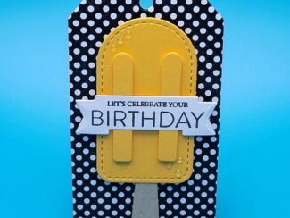 Yellow Popsicles Black Birthday Tag Image Yellow Popsicles Black Birthday Gift Tag Image