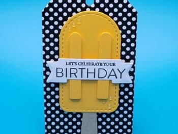 Yellow Popsicles Black Birthday Tag Image Yellow Popsicles Black Birthday Gift Tag Image
